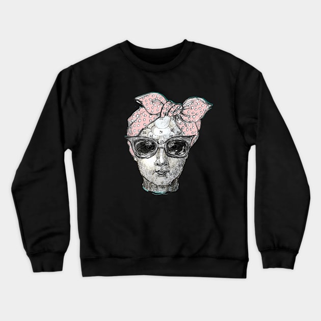 Phrenology head with scarf. Crewneck Sweatshirt by FanitsaArt